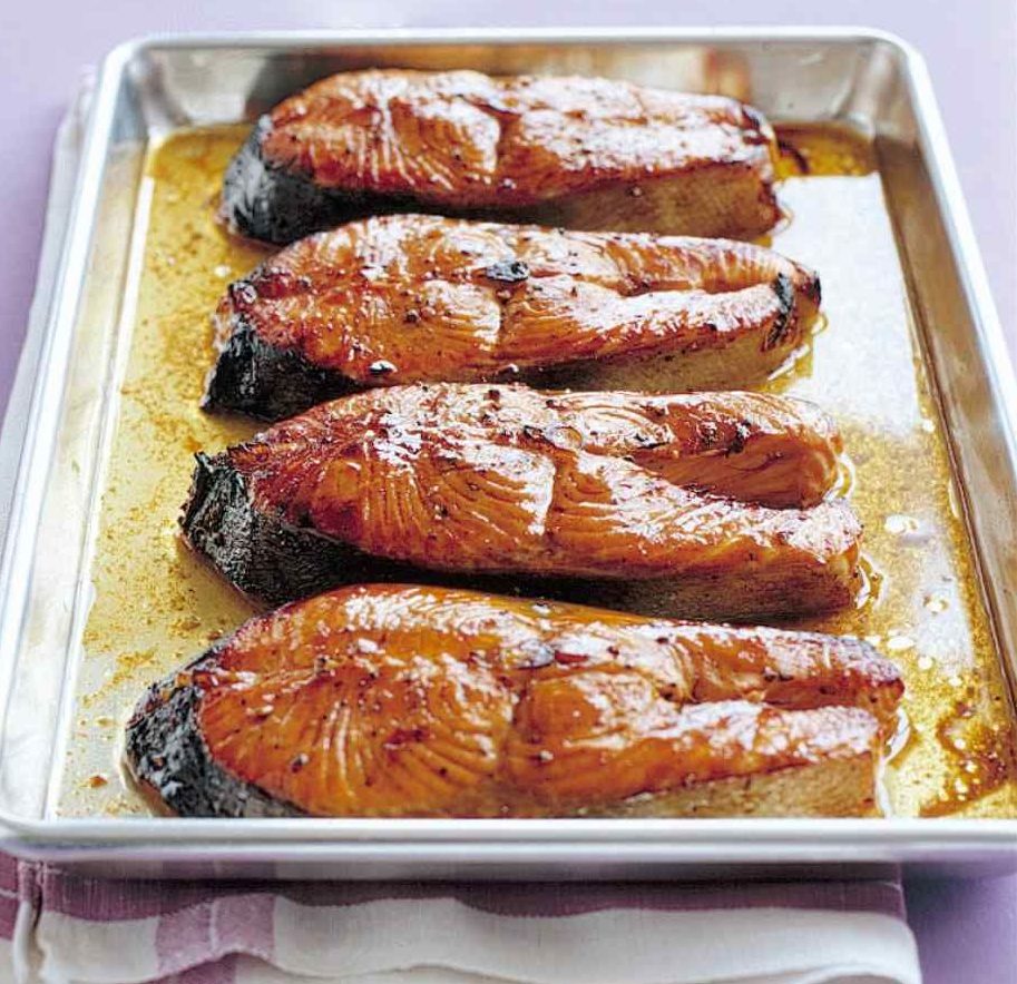 Salmon Steaks With Hoisin Glaze